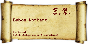 Babos Norbert névjegykártya